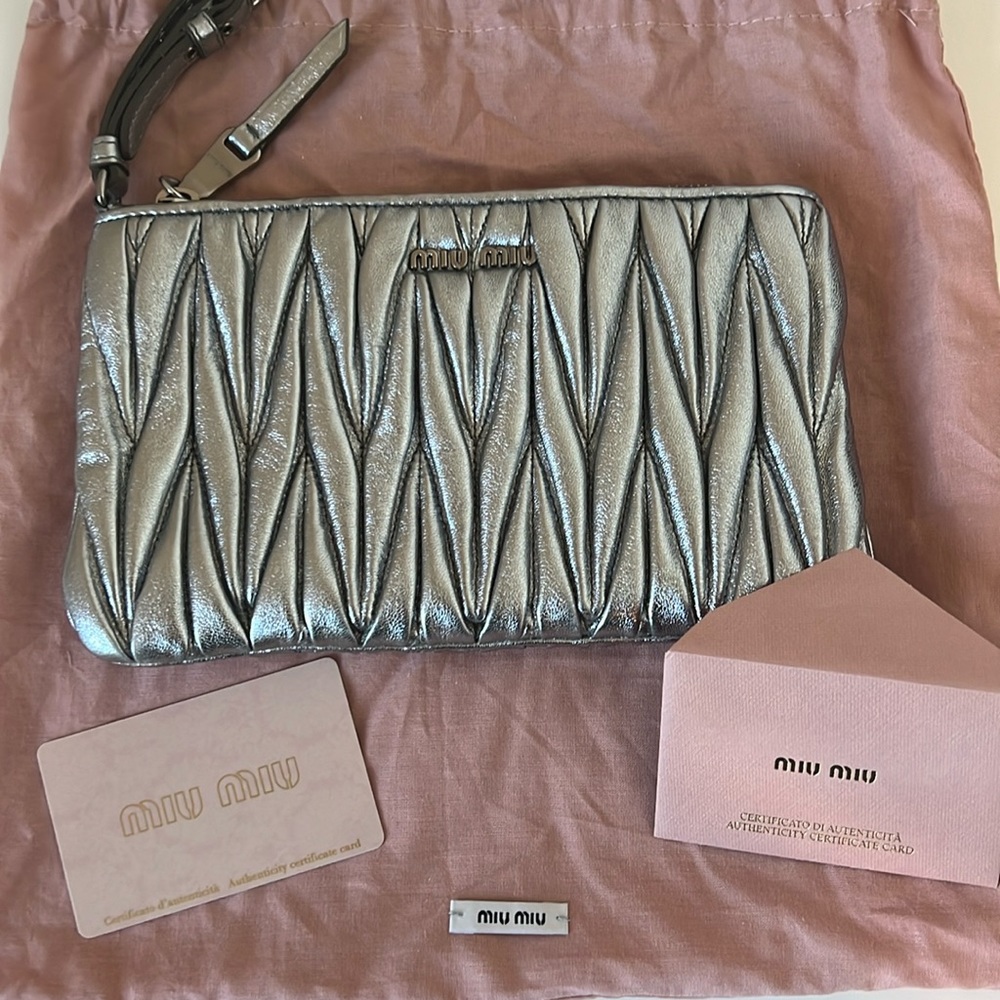 Miu Miu Matelasse Cromo Clutch